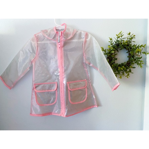 Clear Glitter Cat Jack Rain Jacket 